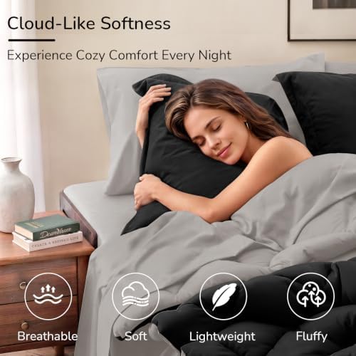downluxe Full Comforter Set Soft Reversible 7 Pieces - Image 3
