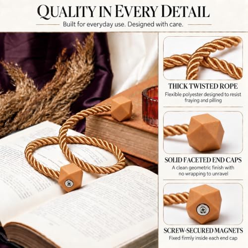 NazTur Magnetic Curtain Tiebacks, Curtain Ties, No-Drill Holdbacks - Image 5