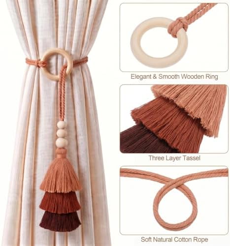 Novabright 4 Pcs Boho Curtain Tiebacks - Image 7