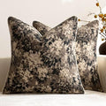 DEZENE Pack of 2 Vintage Floral Euro Sham Covers 26x26 Boho Farmhouse Accents by DEZENE