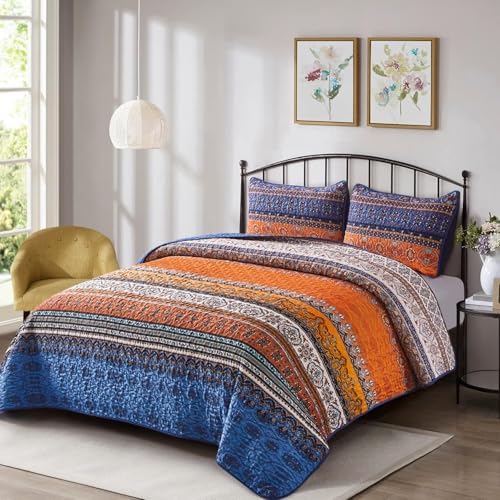 WONGS BEDDING Boho California King Quilt Set, Soft Bedspread - Image 2