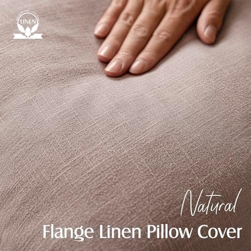 Foindtower Linen Solid Decorative Throw Pillow Covers 16x16 Inch Dusty Pink - Image 2