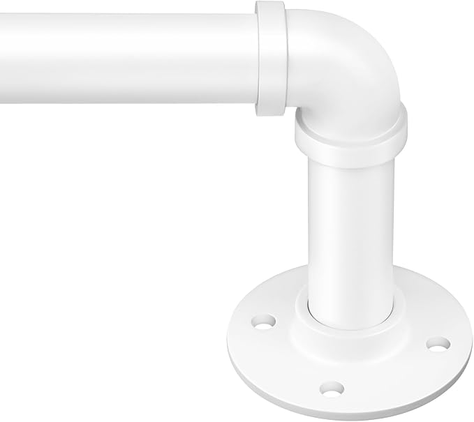 Zeerobee Curtain Rods for Windows 48 to 84, 1 Inch Industrial Wrap Around White by zeerobee