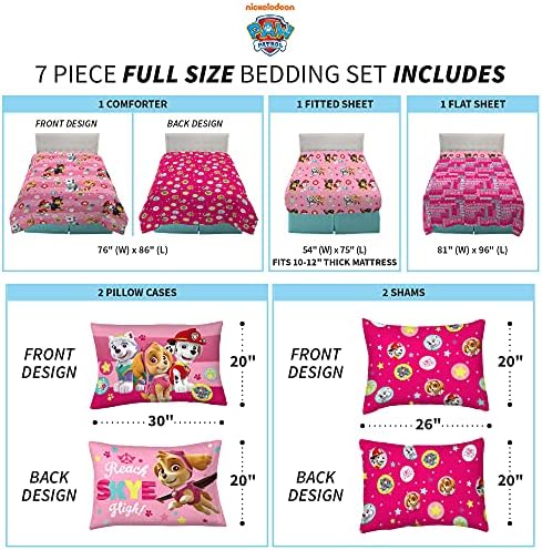 Paw Patrol Girls Kids Bedding Super Soft Comforter And Sheet Set - Image 4