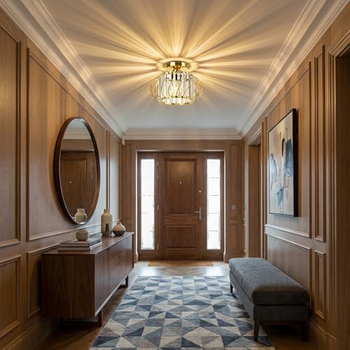 Gold Crystal Ceiling Light Fixture - Image 4