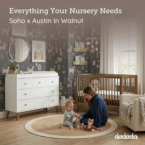 dadada Harmony Crib & Dresser Set Nursery Furniture Combo - Image 5
