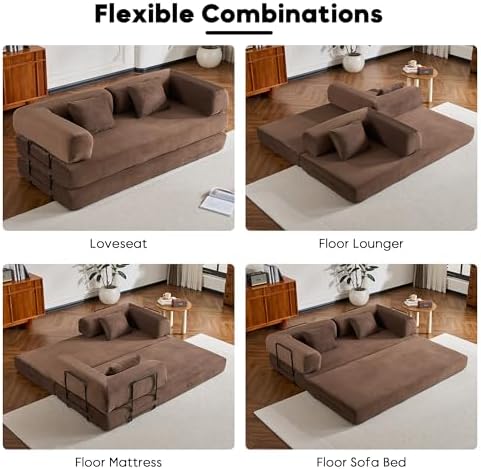 78" Convertible Floor Sofa Bed, Boneless Couches - Image 4