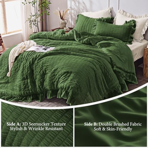JOLLYVOGUE Dark Green Oversized King Comforter Set - Image 5