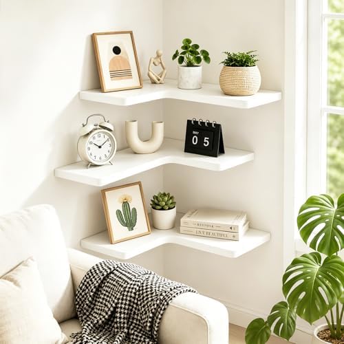 Solid Wood Corner Floating Shelves - Image 7