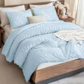 Andency Light Blue Comforter Set Queen Size, 3 Pieces Boho Bed Set by Andency