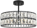 Lxybcce Crystal Ceiling Light Fixture, Modern Matte Black Ceiling Light by Unknown