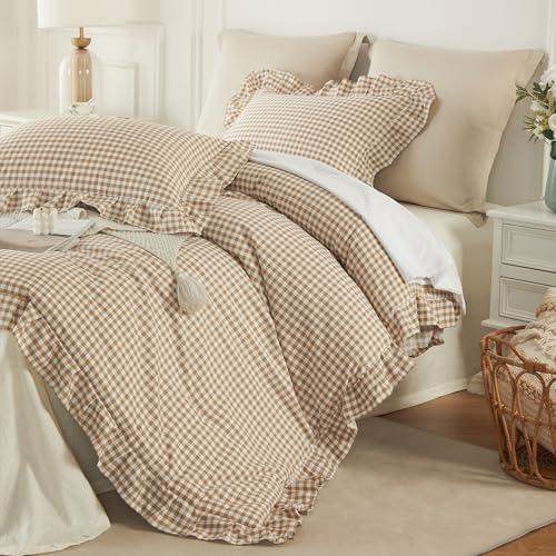 Cupocupa Gingham Ruffle Comforter Set Twin - Image 5