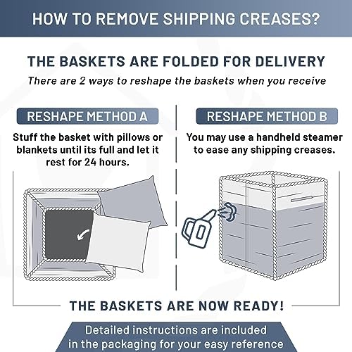 NaturalCozy 13x15x13 Kallax Storage Cubes Bins, 3 Pack | Cotton Rope Cube - Image 6