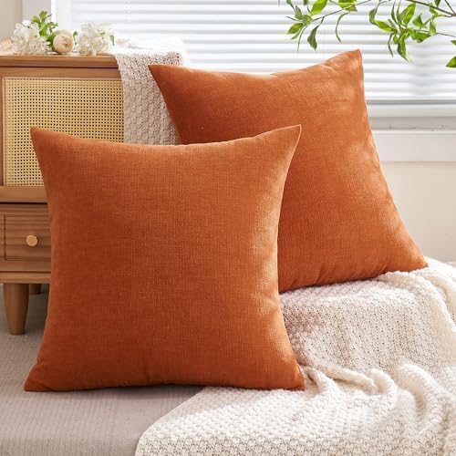 MIULEE Halloween Fall Burnt Orange Chenille Couch Pillow Covers - Image 4