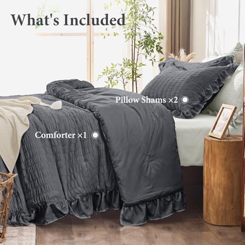 JOLLYVOGUE Dark Grey Oversized King Comforter Set - Image 6