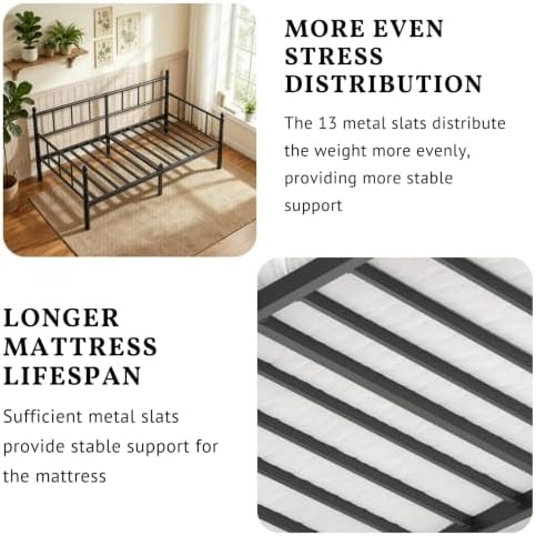12 Inch Twin Metal Daybed Frame - Image 5