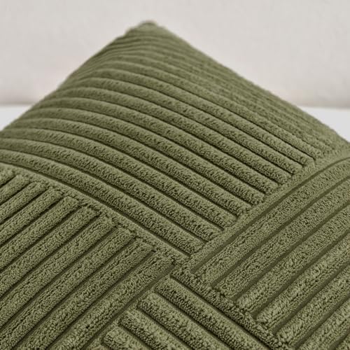 Fancy Homi Olive Green Big Decorative Throw Pillow Covers 24x24 Inch - Image 4