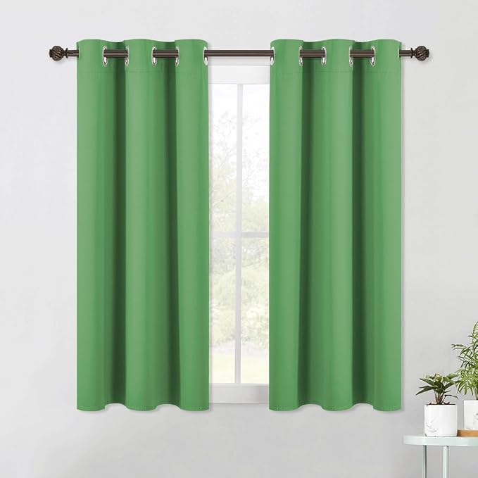 NICETOWN Forest Green Blackout Curtain Panels 48 inch Long Set of 2 by NICETOWN