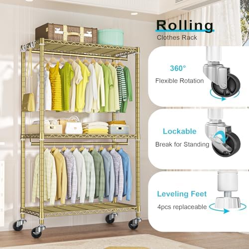 P3 Rolling Clothes Rack, Clothing Racks - Image 4