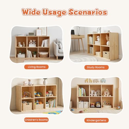 Cashewnuts 6 Cube Storage Organizer Solid Wood Storage Shelf Bookshelf - Image 6