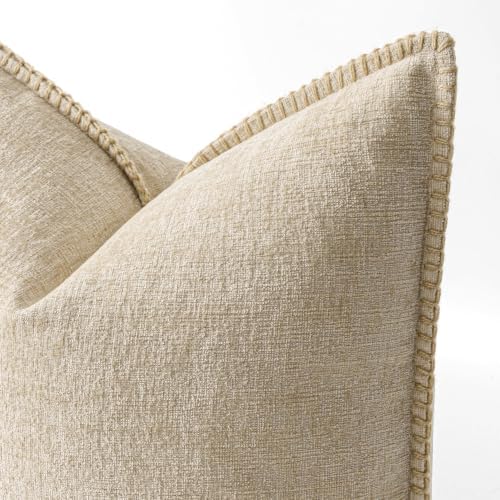 MIULEE Decorative Lumbar Throw Pillow Covers 12x20 Inch Beige 2 Pack - Image 2