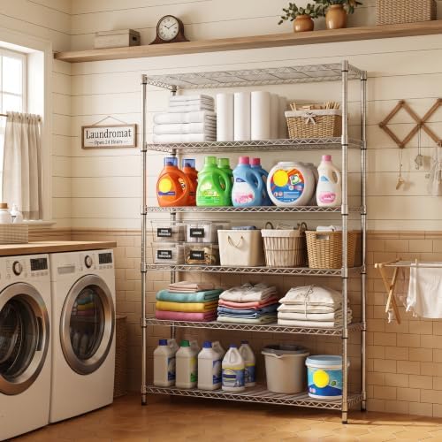 6-Tier Wire Shelving Unit, Adjustable Metal Storage Rack - Image 2