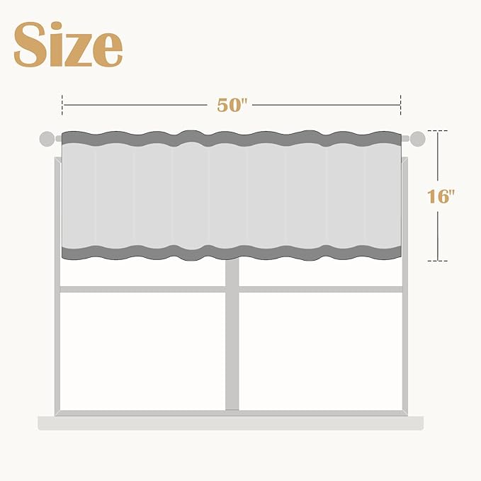 jinchan Linen Striped Valance Window Treatment - Image 9