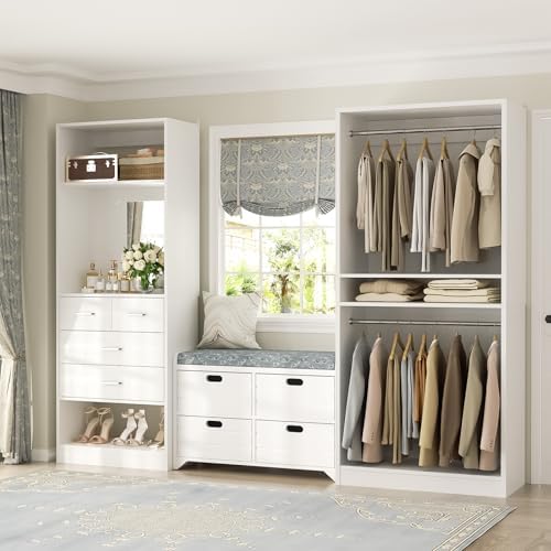 Unikito 61" Closet System, Heavy Duty Wood Closet Organizer - Image 3