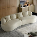 113" Curved Chenille Sectional, 4 Seater Cloud Couch by BEQAIWhereArtMeetsLiving