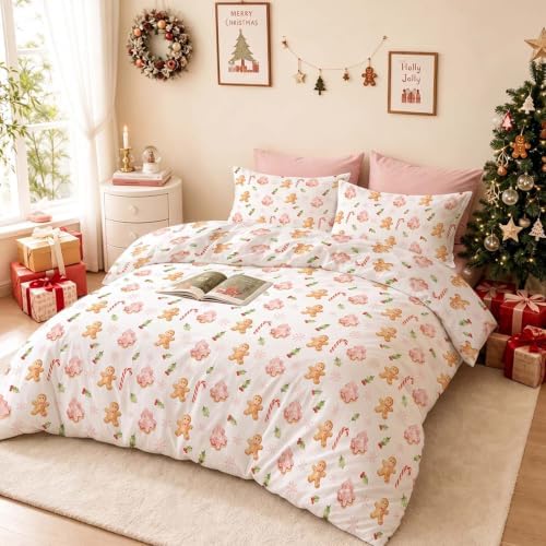 Nayoroom Christmas Comforter Set Queen Gingerbread Tree Holiday Bedding - Image 2