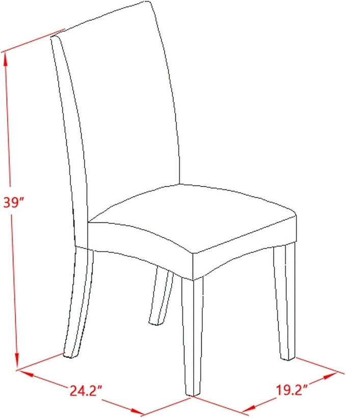 East West Furniture LGDR5-LWH-07 5 Piece Kitchen Table Set for 4 Includes a Rectangle Butterfly Leaf Dining Table and 4 Gray Linen Fabric Upholstered Chairs, 42x84 Inch, Linen White