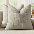 MIULEE Chenille Textured Throw Pillow Covers Light Brown 20x20 Set of 2 by MIULEE