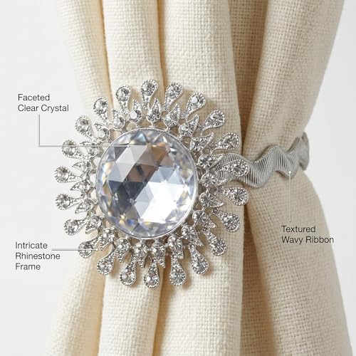 2 Pack Modern Flower Curtain Tiebacks Window Holdback Buckles - Image 3