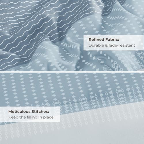 Litanika Grey Blue California King Comforter Set - Image 7