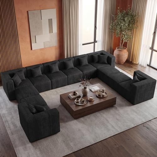 MONVANE Modular Sectional Sofa, Oversized 12 Seat Convertible U Shaped Couch - Image 4