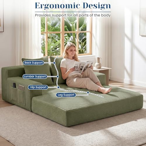 Convertible Sofa Bed, Small Boneless Couch & Boneless Loveseat, Pull Out Couch - Image 5