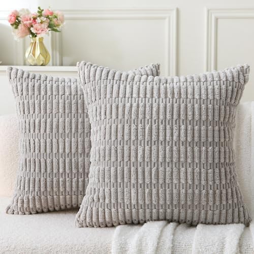 2 Pack Corduroy Decorative Throw Pillow by WHATWEARS