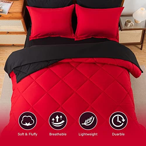 7pcs Reversible Comforter Set Full Down Alternative Bedding Sets - Image 2