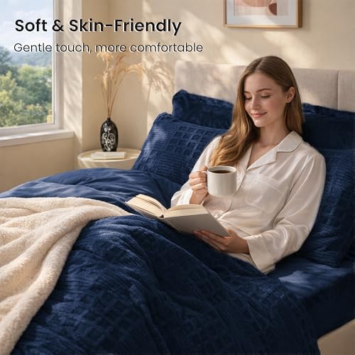 EXQ Home Waffle Comforter Set Full Size, 3 Pieces Bed Set - Image 4