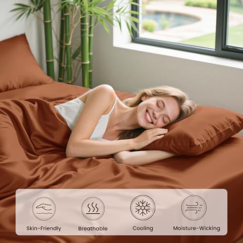 Love's cabin 100% Rayon Derived from Bamboo, King Size Sheet Set, 6 Pieces - Image 5