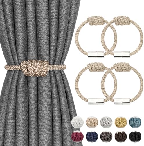 NICEEC 4 Pack Mini Magnetic Curtain Tiebacks Modern Simple Style Drape Tie by NICEEC