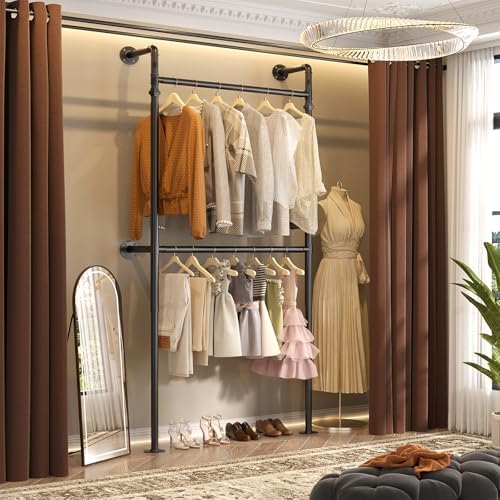 Aheaplus Industrial Pipe Clothing Rack, Reversible 3.5FT Clothes Rack by Aheaplus