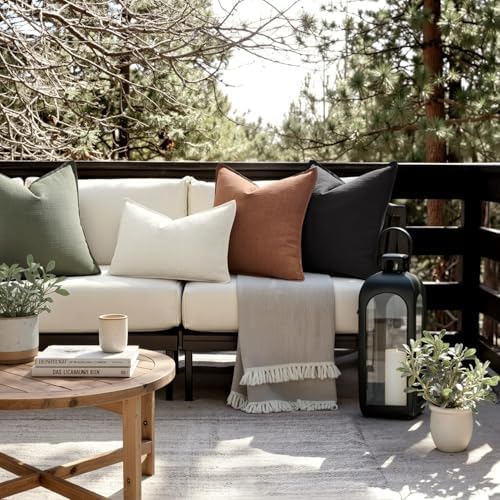 MIULEE Thick Textured Decorative Throw Pillow Covers 18x18 Inch Black - Image 6
