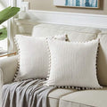 Fancy Homi 22x22 Pillow Covers, Super Soft Corduroy Square Solid Cushion Cover by Fancy+Homi