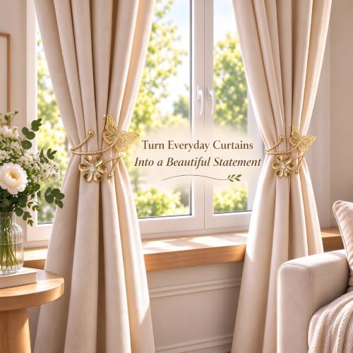 Butterfly Curtain Tiebacks, 4 Pack, No Drilling - Image 4