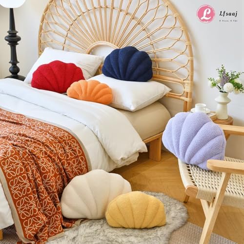 Lfsaaj Orange Seashell Throw Pillows, Shell Shaped Throw Pillows, 13 Inch Soft - Image 6