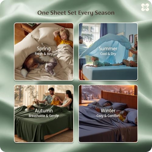 Bedsure PureWoven 100% Rayon Derived from Bamboo, Queen Sheets, 4 Pieces - Image 6