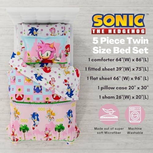 Franco Sonic the Hedgehog Amy Rose Anime Kids Bedding Super Soft Comforter and - Image 2