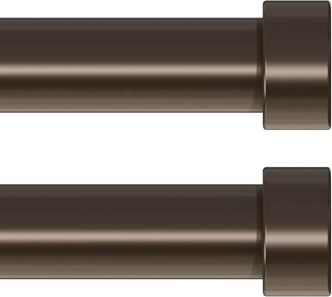 VOIIY 2 Pack Curtain Rods for Windows 28 to 48 Inch, Bronze 1'' Diameter by VOIIYCurtainRods