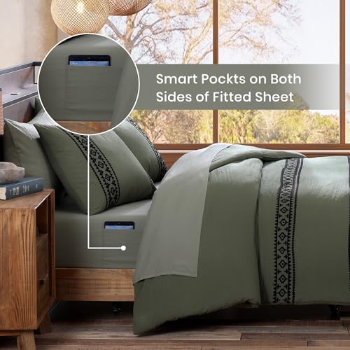 MaiRêve Embroidery Oversized Queen Comforter Set 7 Pieces Bed in a Bag - Image 4